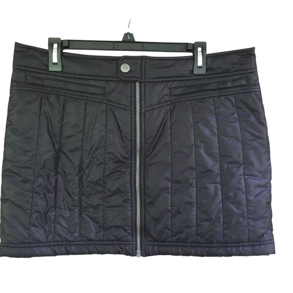 Athleta Dresses & Skirts - Athleta Toasty Buns Mini Skirt Women's Size 14 Black Quilted Puffer Insulated